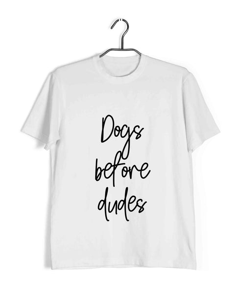 Aaramkhor Specials Dogs DOGS BEFORE DUDES Custom Printed Graphic Design T-Shirt for Women